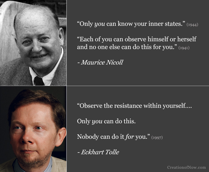 Maurice Nicoll and Eckhart Tolle quotes about knowing yourself